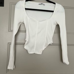 ASOS rib white corset